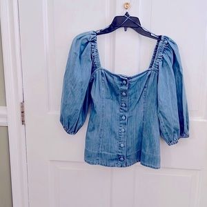 SALE! NWT Zara Denim On or Off Shoulder Stylish Top